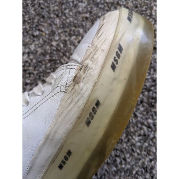 MSGM Sneakers Shoes Womens Size 8.5 White Leather Chunky Made In Italy - Picture 9 of 9